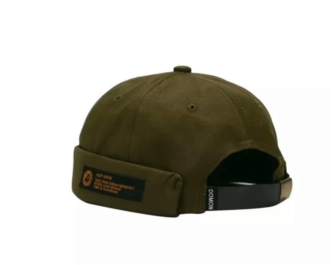 Green Leather Strap Cap